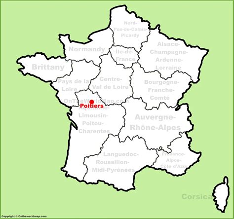 Poitiers location on the France map