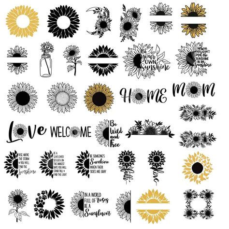 sunflower png cutting files Sunflower svg bundle instant download ...