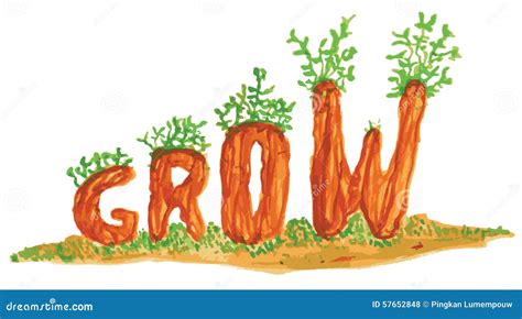 Grow Word Art Stock Illustration - Image: 57652848