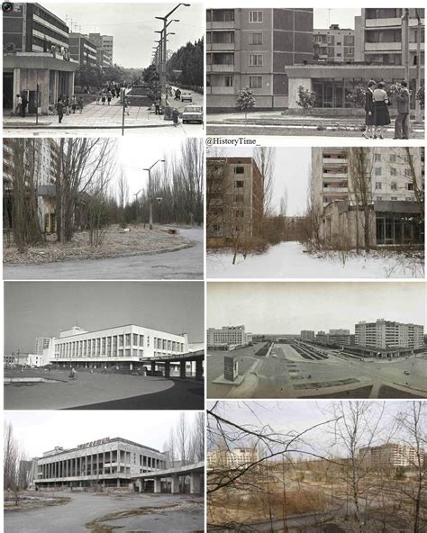 The city Pripyat before and after the Chernobyl disaster. Chernobyl ...