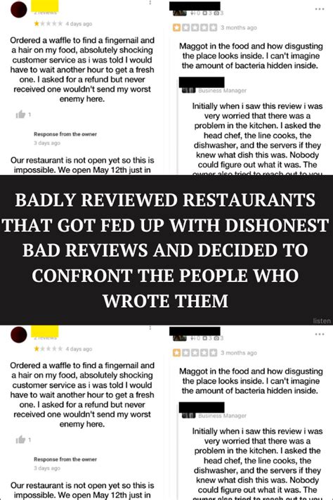 Badly reviewed restaurants that got fed up with dishonest bad reviews and decided to confront ...