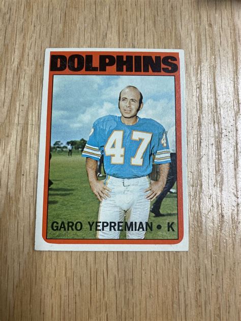 1972 Topps Football Garo Yepremian Dolphins Card #115 | eBay