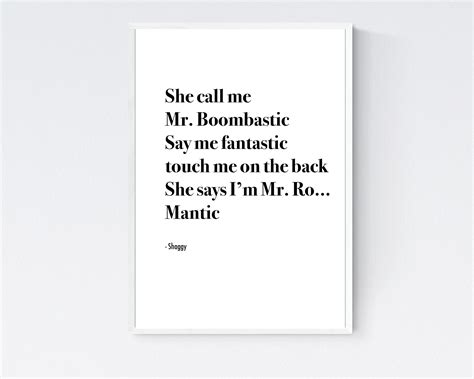 Shaggy Song Lyrics Mr Boombastic Funny Dorm Decor - Etsy UK