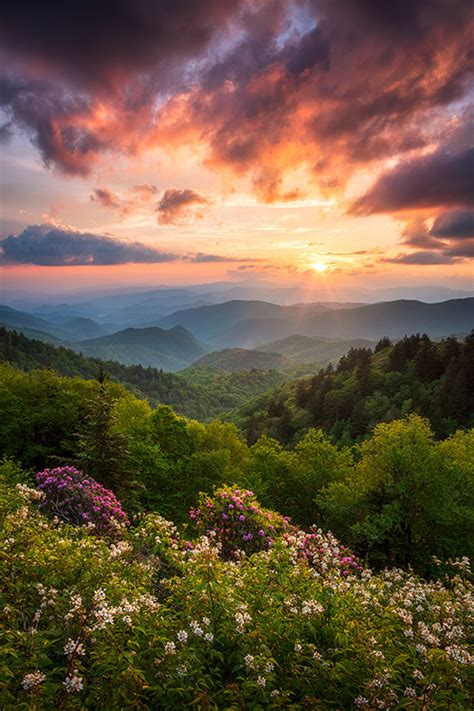 Great Smoky Mountains National Park Blue Ridge Parkway Sunset Scenic ...