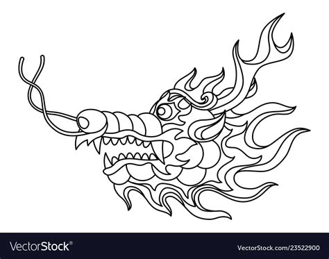 Printable Chinese Dragon Head