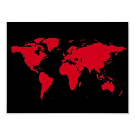 red map of world on black poster | Zazzle.com in 2021 | Dark red wallpaper, Red wallpaper, Red ...