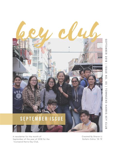 Townsend Harris High School Key Club| September Newsletter|Issue No. 3 ...