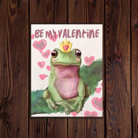 Frog Valentines Day Printable Card Prince Charming Frog - Etsy Canada ...