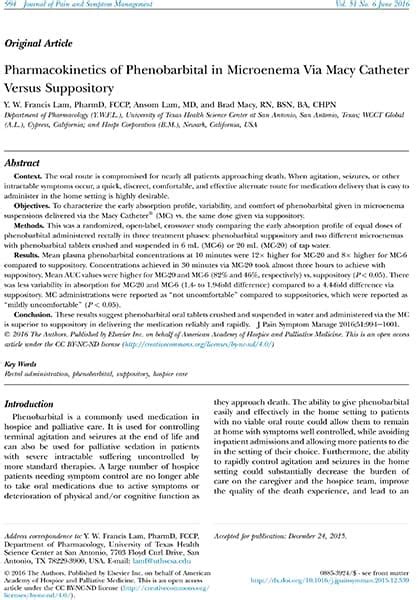 Publications | Macy Catheter • Rectal Administration