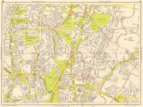 WOODFORD GREEN CHINGFORD Buckhurst Hill Walthamstow. GEOGRAPHERS' A-Z 1959 map