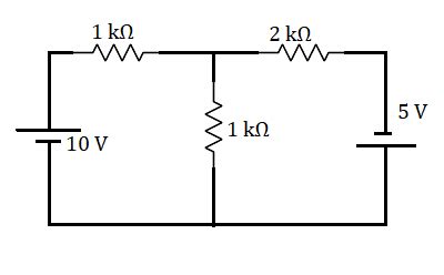 Using Kirchhoff's Laws, find the current through each of the resistance in the following circuit ...