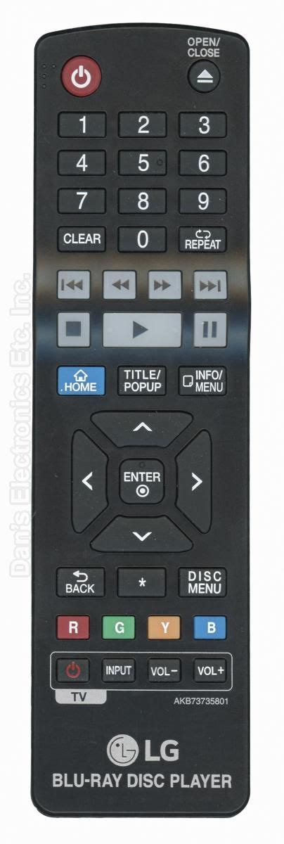 Buy LG AKB73735801 Blu-Ray DVD Player Remote Control