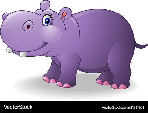 Cartoon smiling hippo Royalty Free Vector Image