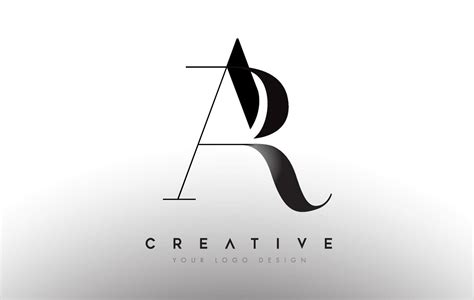 AR ar letter design logo logotype icon concept with serif font and ...