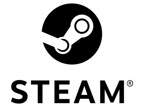 the steam logo is shown in black and white