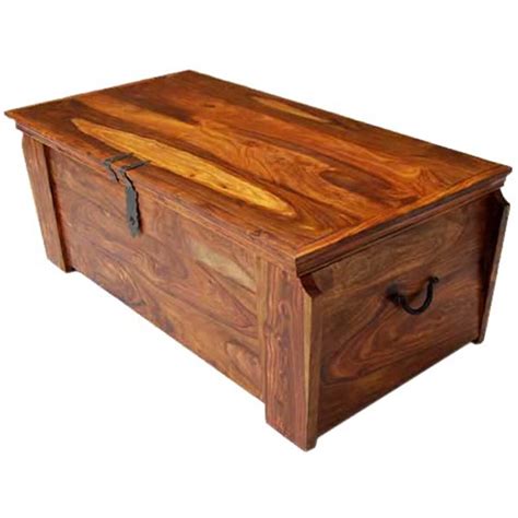 Grinnell Wooden Storage Trunk Chest Box Coffee Table