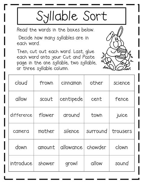 Syllables Worksheet First Grade Free - Worksheet Now