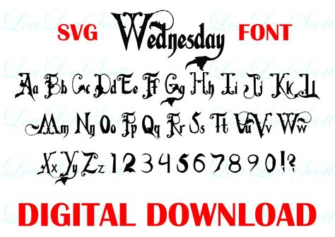 Wednesday Addams Family Font Instant Digital Download SVG - Etsy