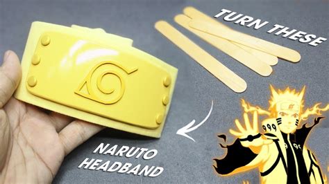 EASY DIY - How to make Naruto (Kurama Mode) Headband from Popsicle Sticks - FREE TEMPLATE - YouTube