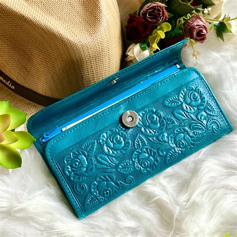 Handmade embossed wallets for women • Leather woman wallet • gifts for her