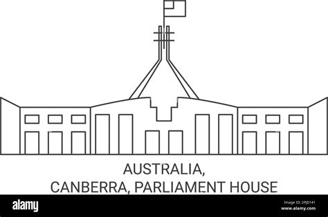 Australia, Canberra, Parliament House travel landmark vector ...