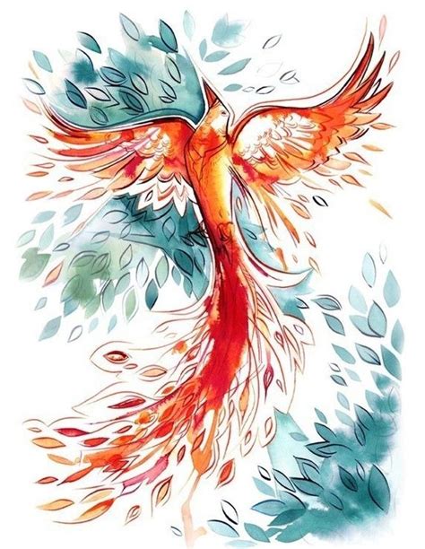 fire bird watercolor print | Phoenix bird art, Phoenix painting, Bird art