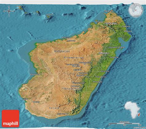 Physical Map Of Madagascar Satellite Outside Shaded R - vrogue.co