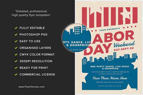 Patriotic Labor Day Event Flyer - FlyerHeroes