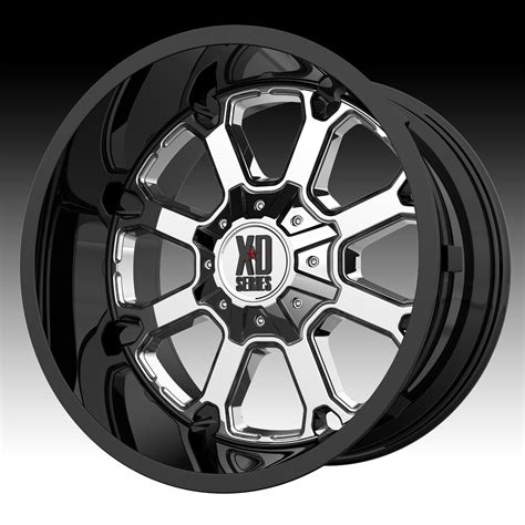 KMC XD Series XD825 Buck 25 Gloss Black Chrome Custom Wheels Rims - XD ...