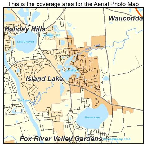 Aerial Photography Map of Island Lake, IL Illinois