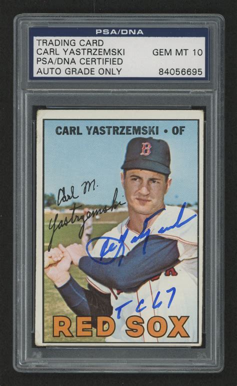 Carl Yastrzemski Signed 1967 Topps #355 Inscribed "TC 67" (PSA ...