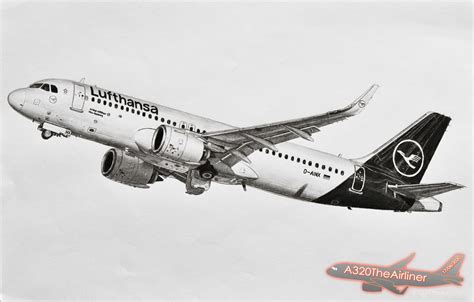 Lufthansa Airbus A320neo - Realistic Drawing - A4 by Pinniplane on ...