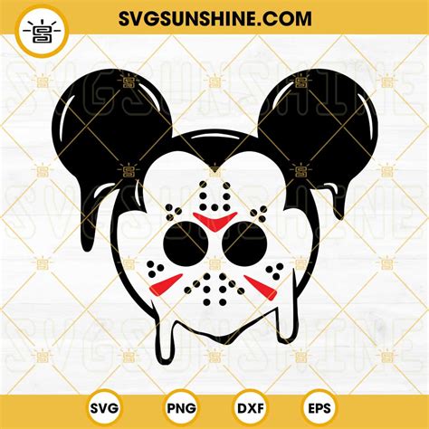 Mickey Mouse Jason Voorhees Mask SVG PNG DXF EPS Cricut Silhouette ...