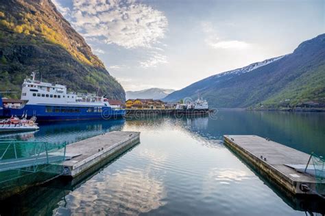 In the Morning at Flam Port with Two Cruise Parking Editorial Stock Photo - Image of morning ...