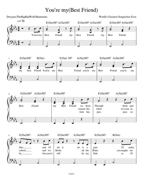 You're my Best Friend Sheet music for Piano (Solo) Easy | Musescore.com