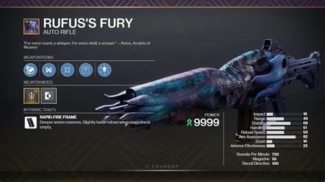 Rufus's Fury PVP God Roll - Deltia's Gaming