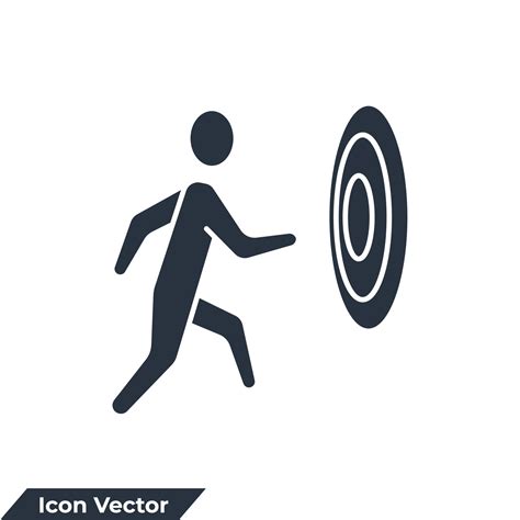 people run to their goal icon logo vector illustration. motivation ...