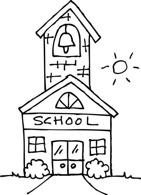 Kids Draw A School House Coloring Page Coloring Sky House Colouring | Images and Photos finder