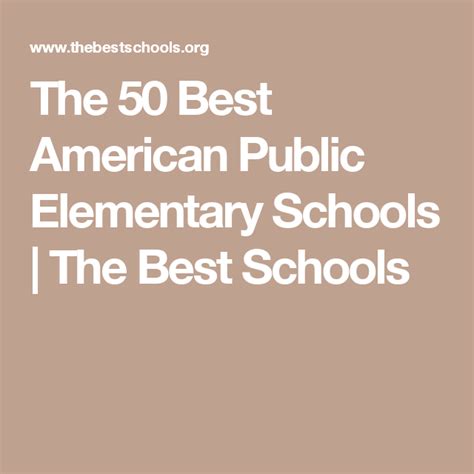 The 50 Best Public Elementary Schools In The U.S. | Public elementary ...