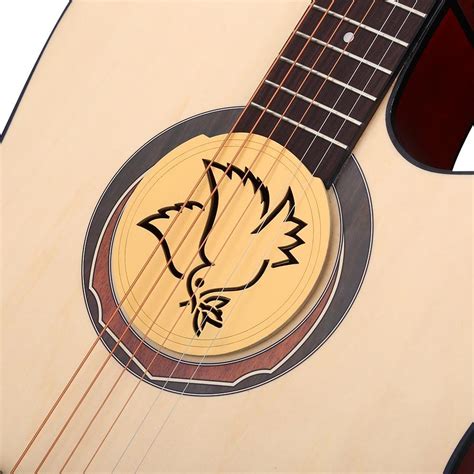 WALFRONT Wood + Sponge Guitar Sound Hole Cover Block Protector for Acoustic Classic Guitar 41 ...