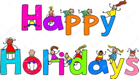 Cartoon children with text Happy holidays Stock Vector Image by ©Prawny ...