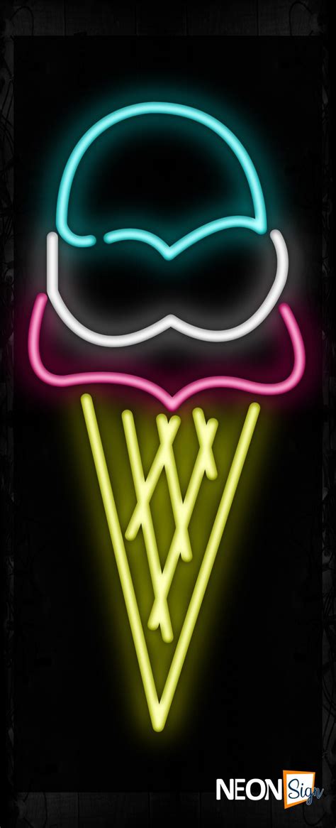 Colorful Ice Cream Logo Neon Sign - NeonSign.com