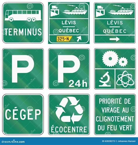 Guide Road Signs In Quebec - Canada Stock Image | CartoonDealer.com ...