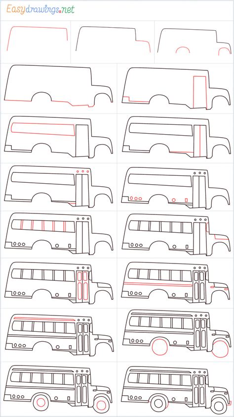 How To Draw A School Bus Step by Step - [17 Easy Phase]