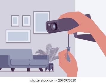 Cctv Indoor Bullet Camera Installation Service Stock Vector (Royalty ...