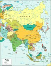 Map Of Asia With Country Names - Washington Map State