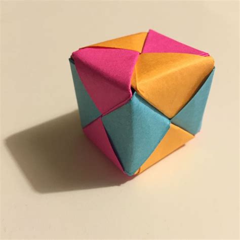 Origami Cube: Made by Myself (from sticky notes) | Origami cube, Origami magic rose cube, Sticky ...