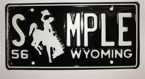 1956 Wyoming sample license plate | carfull...from Wyoming | Flickr