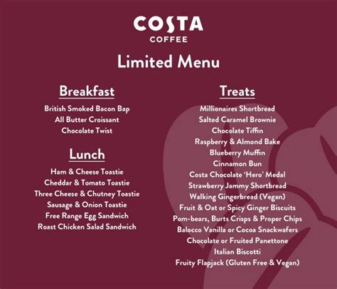 Costa coffee menu - starbmag