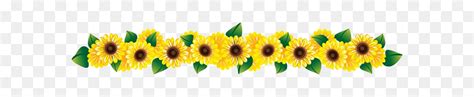 Row Of Sunflowers Clipart, HD Png Download - vhv